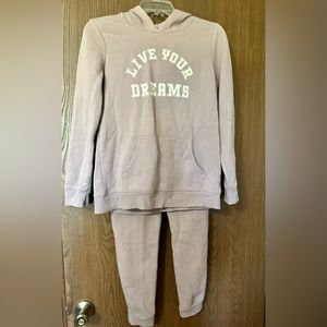 Cat & Jack XL 14/16 matching hoodie and joggers mauve pink comfortable